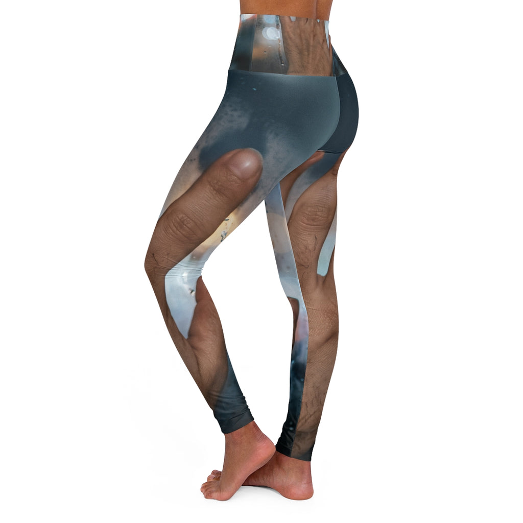 City Window Yoga Leggings with Amber Bokeh