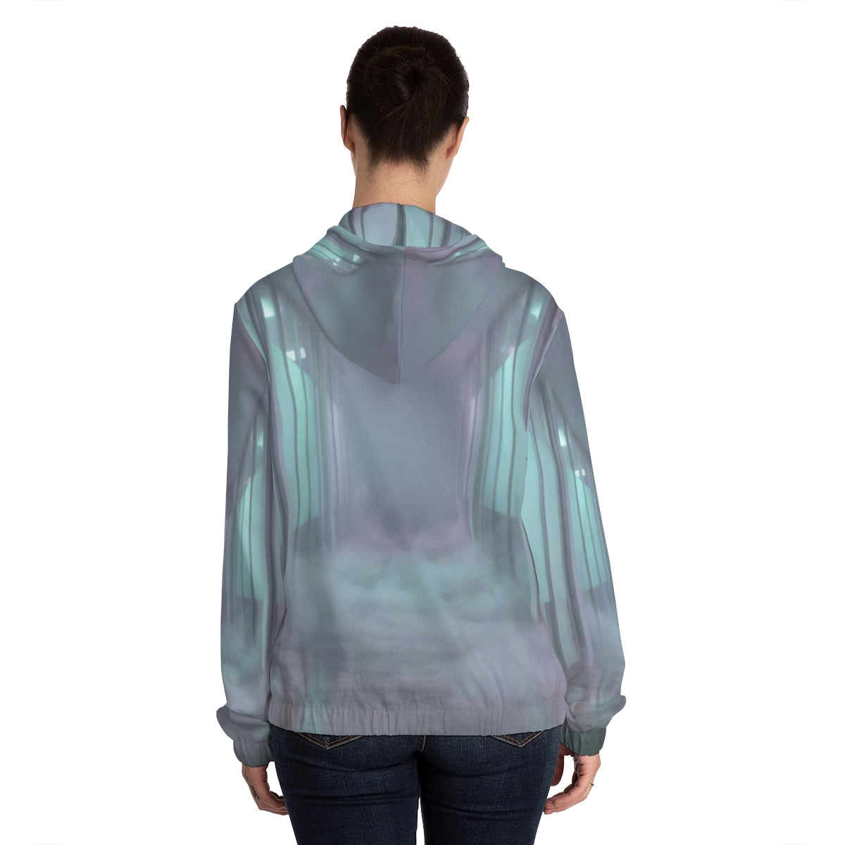 Women's Full-Zip Hoodie - Liminal Corridor Fog Art Print |...