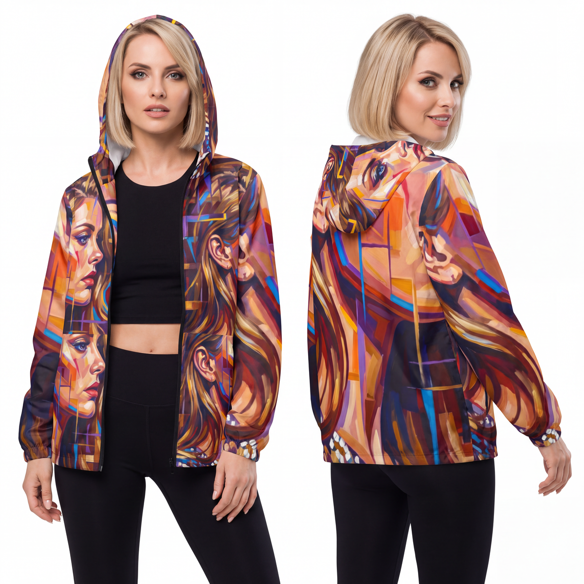 Unisex Windbreaker Jacket - Shattered Elegance | Echovira...