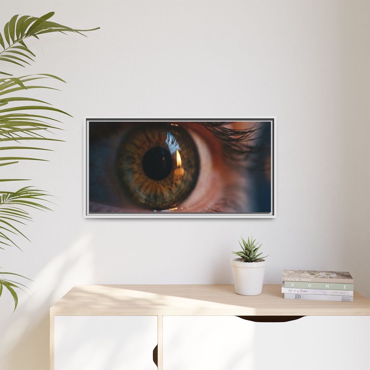 Matte Canvas, Framed - Amber Iris Reflection Fine Art Print...