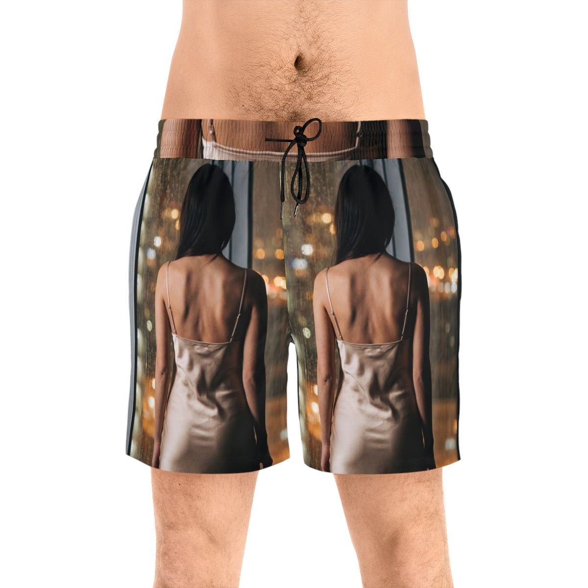 Men's Mid-Length Swim Shorts - Rainscape Night | Echovira...