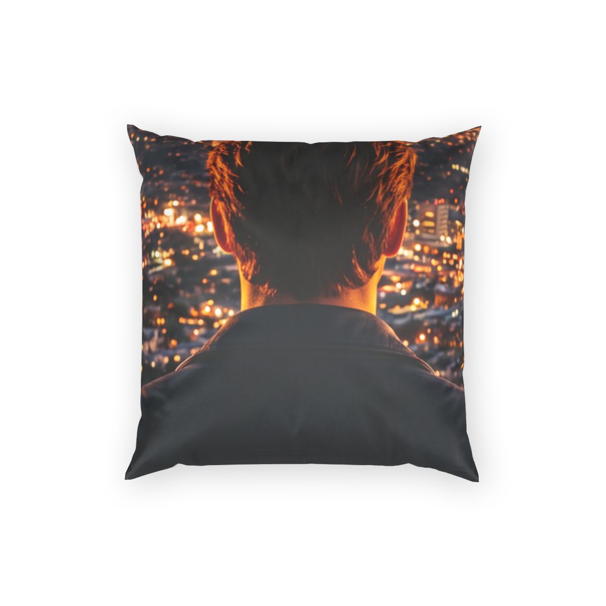 Poly Velvet Pillow - Twilight Horizon Skyline | Echovira...