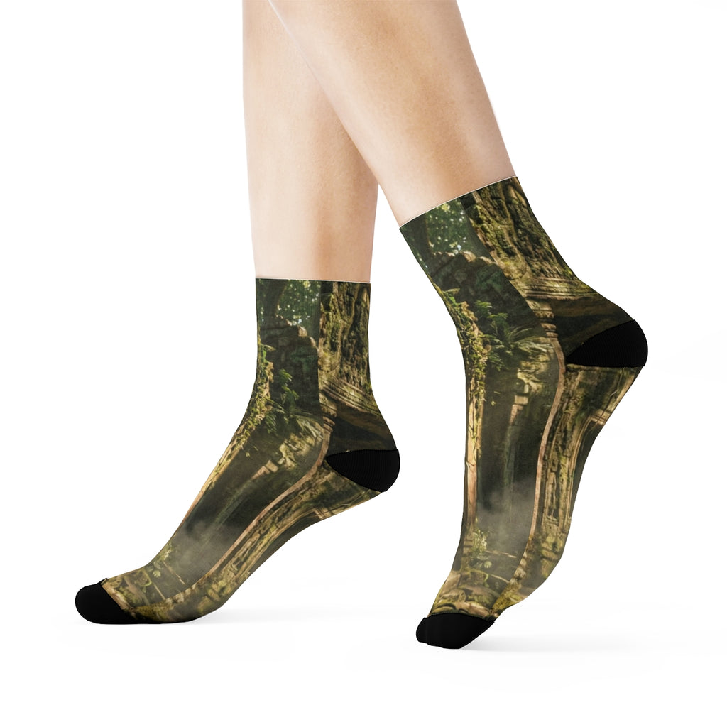 Crew Socks - Overgrown Temple Ruins | Echovira Gallery