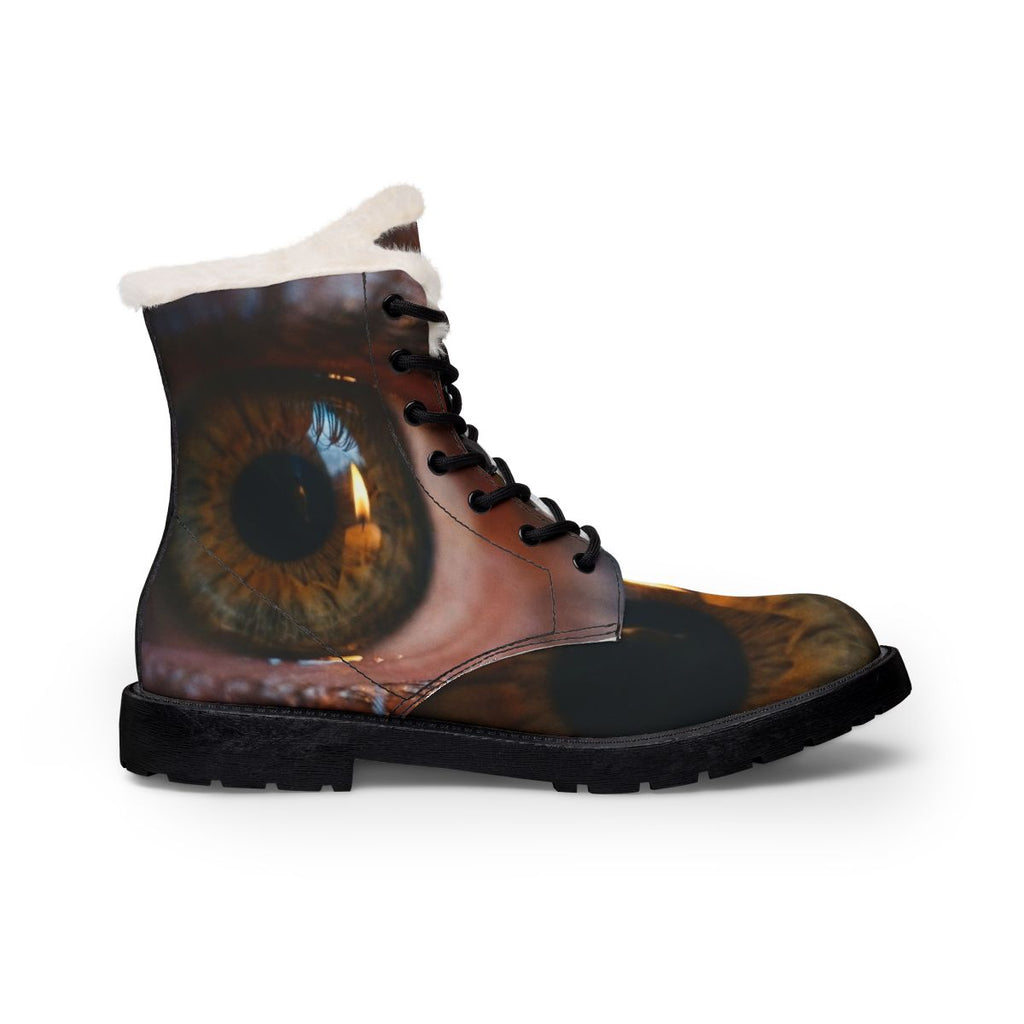 Women's Fur and Leather Boots - Amber Iris Reflection Fine...
