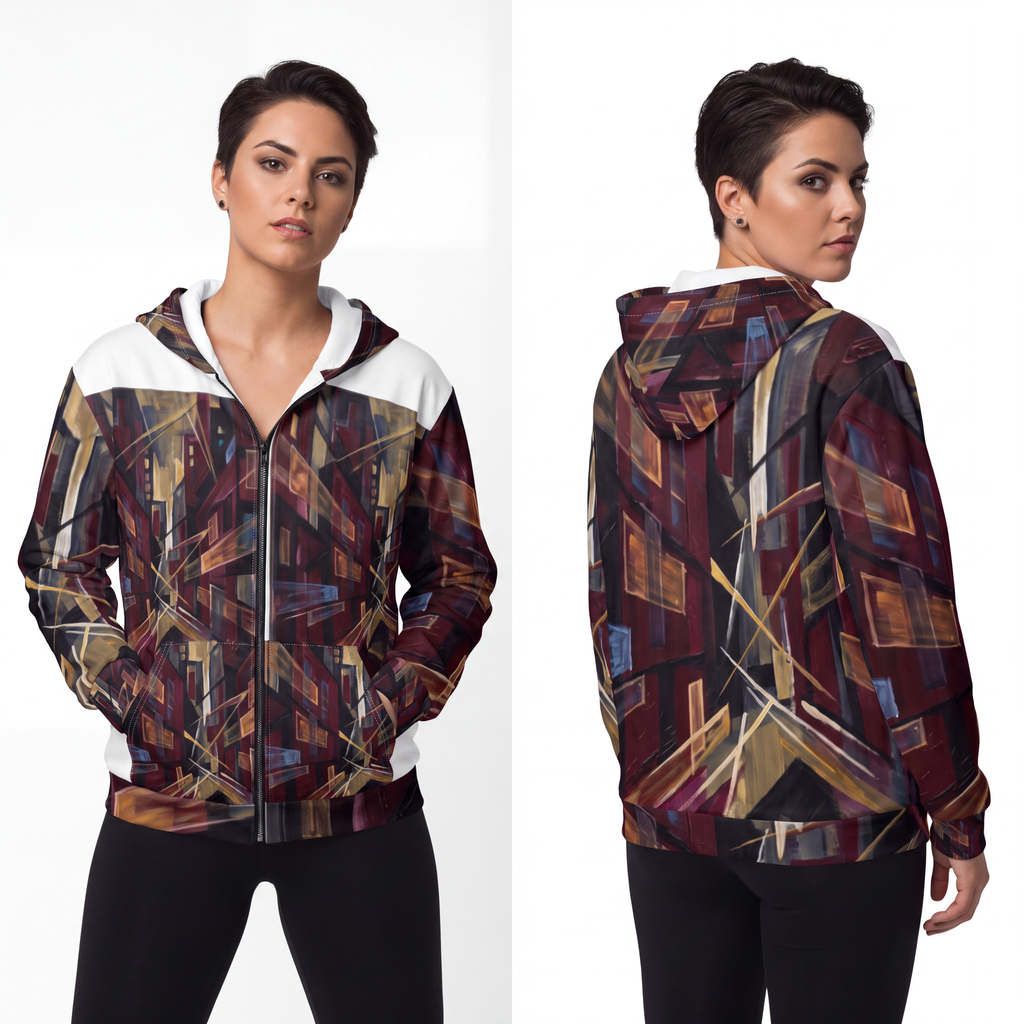 Unisex Zip Hoodie - Urban Perspective | Echovira Gallery