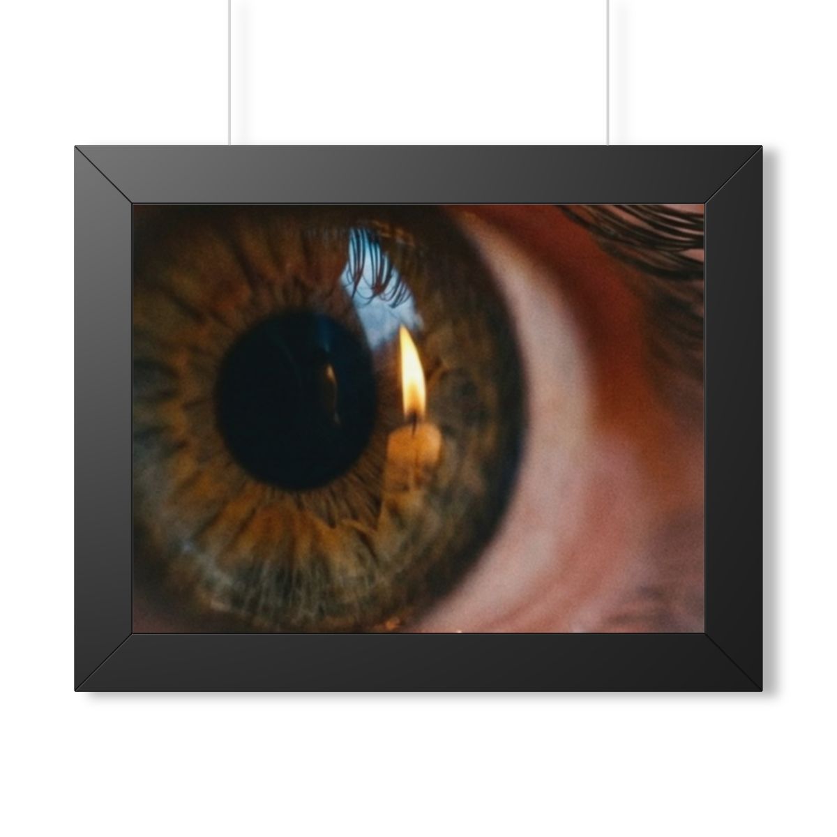 Framed Horizontal Poster - Amber Iris Reflection Fine Art......