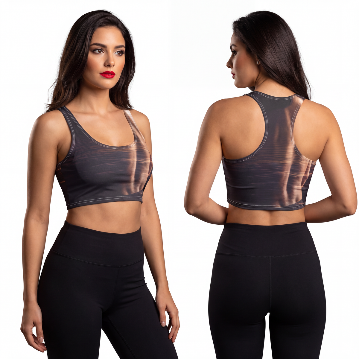 Polyester Sports Bra - Ethereal Horizon Double Exposure... |...