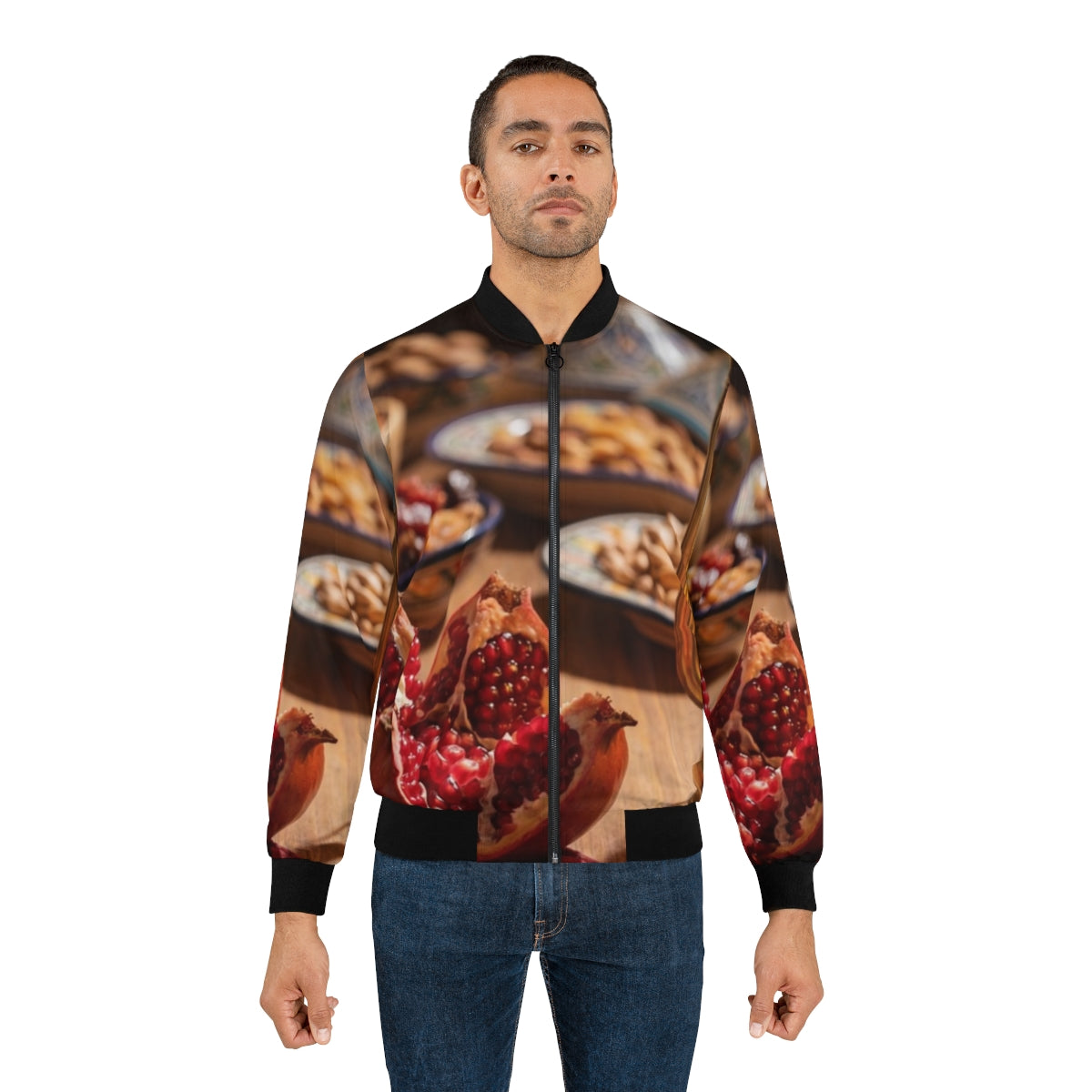 Men's Bomber Jacket - Amber Feast | Echovira Gallery
