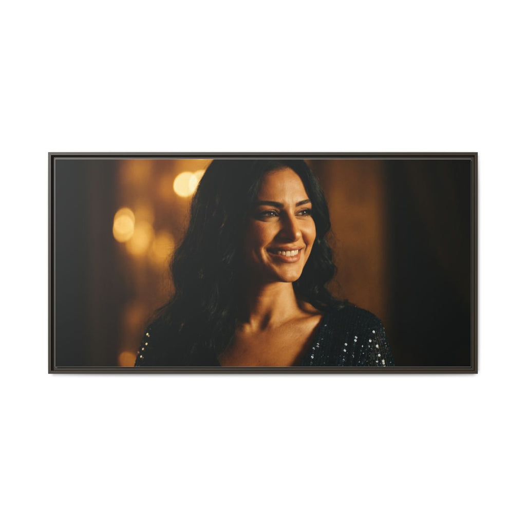 Framed Canvas Art - Golden Glamour — Espresso / 1.25"