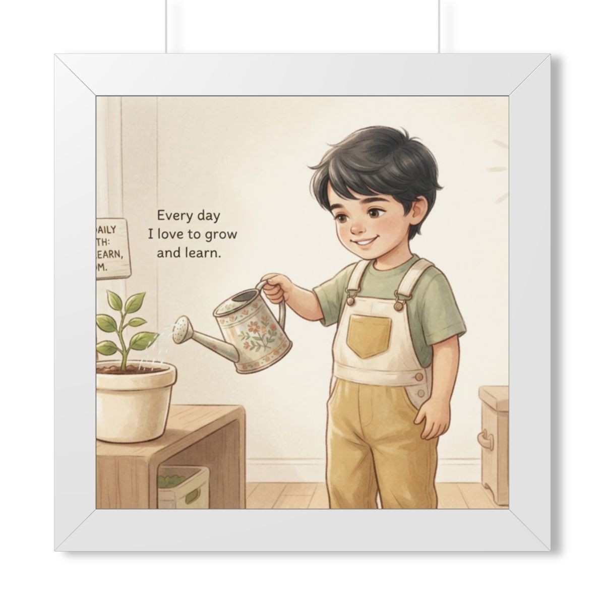 Framed Vertical Poster - Daily Growth Art — White (11×14......
