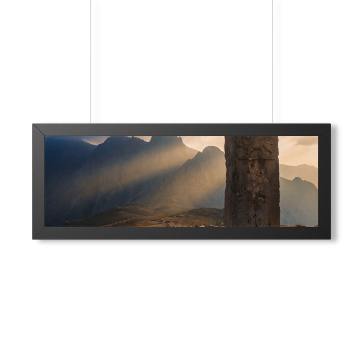 Framed Horizontal Poster - Mystic Monolith Ancient Persian...