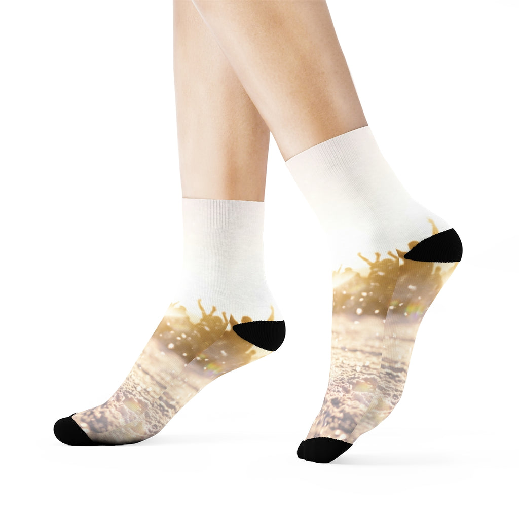 Crew Socks with Golden Hour Crowd Art