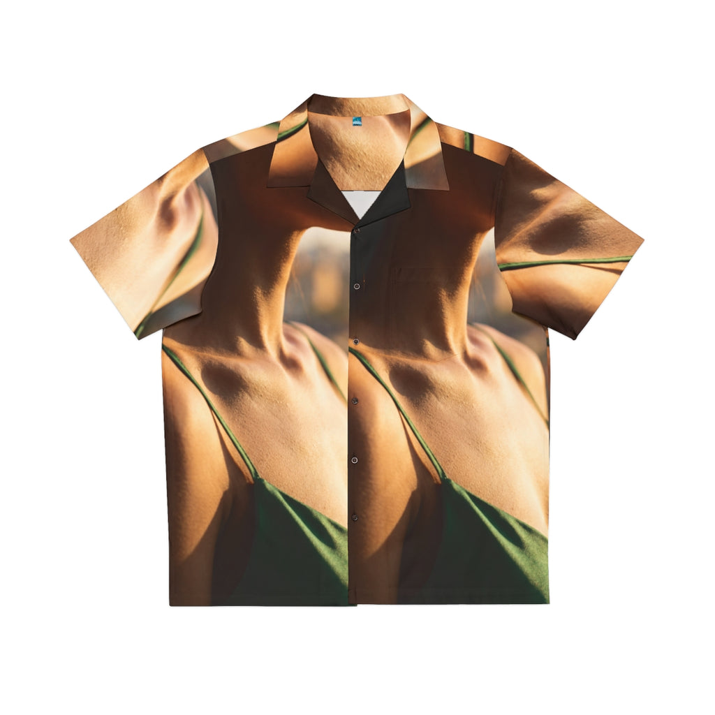 Men's Hawaiian Shirt - Emerald Sunset Escape