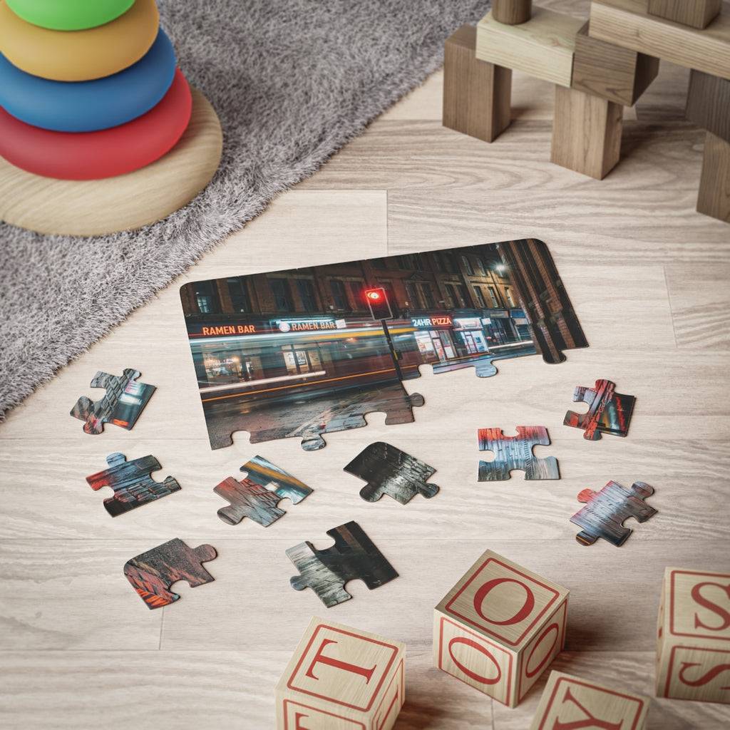 Rainy City Neon Kids' Puzzle 30-Piece