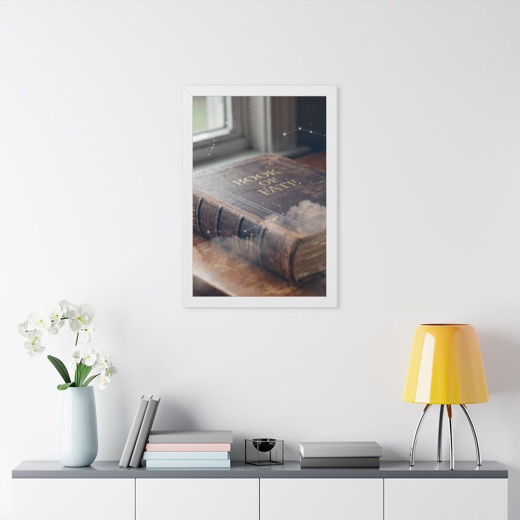 Framed Vertical Poster - Celestial Book of Fate Mystical Art...