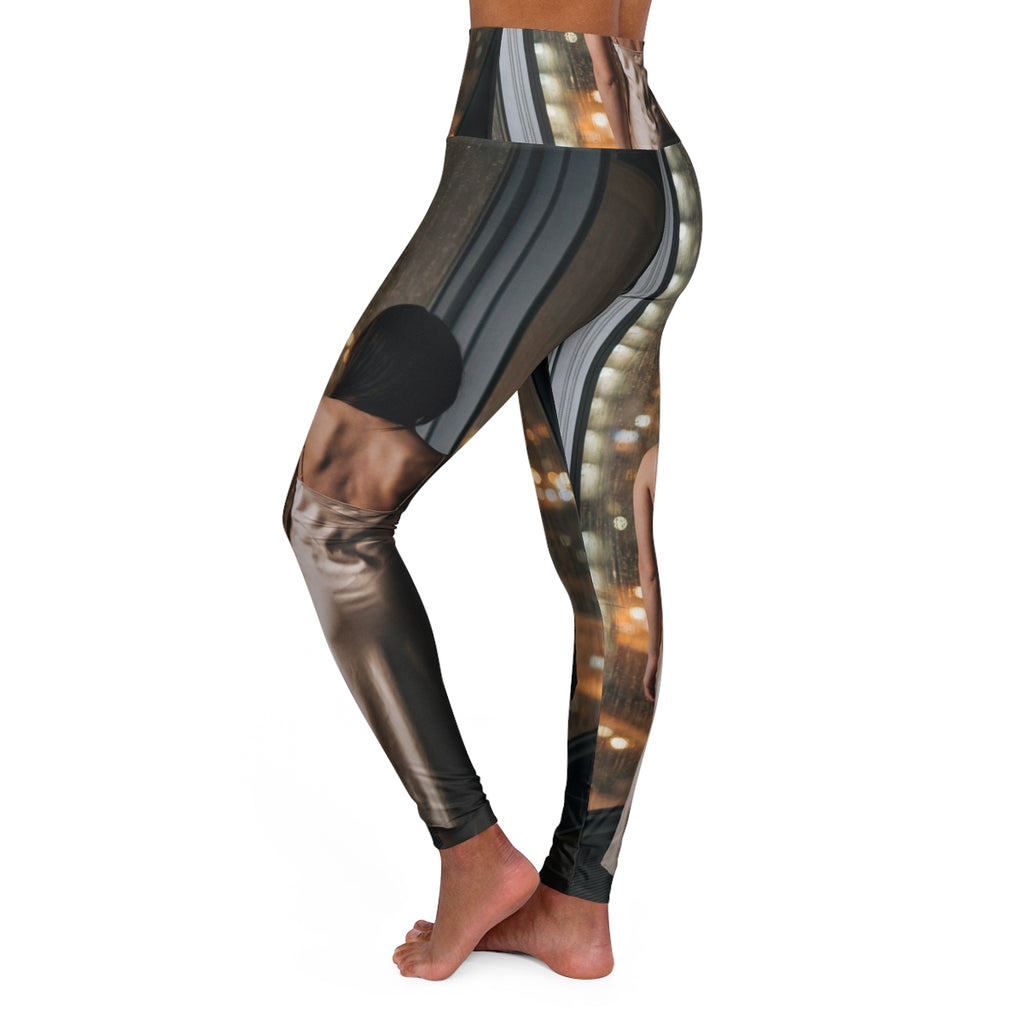 High Waisted Yoga Leggings - Rainscape | Echovira Gallery