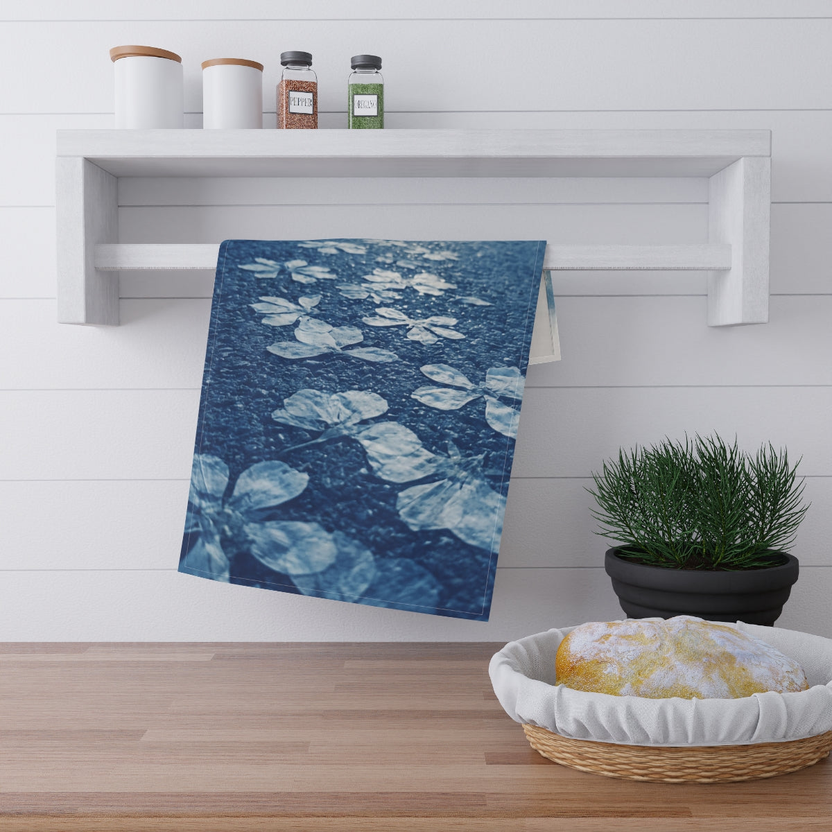 Tea Towel - Cyanotype Floral Path | Echovira Gallery