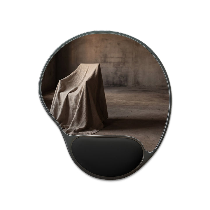 Mouse Pad With Wrist Rest - Draped Silence Still Life Art - Shadowed Sanctuary