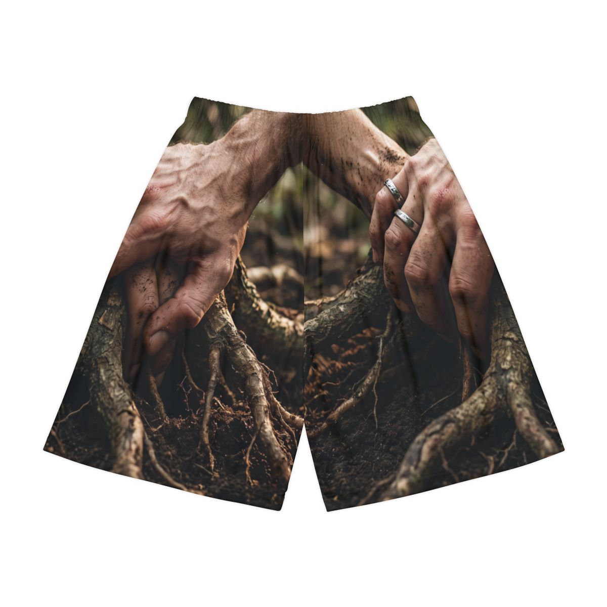 Men's Sports Shorts with Forest Roots Art