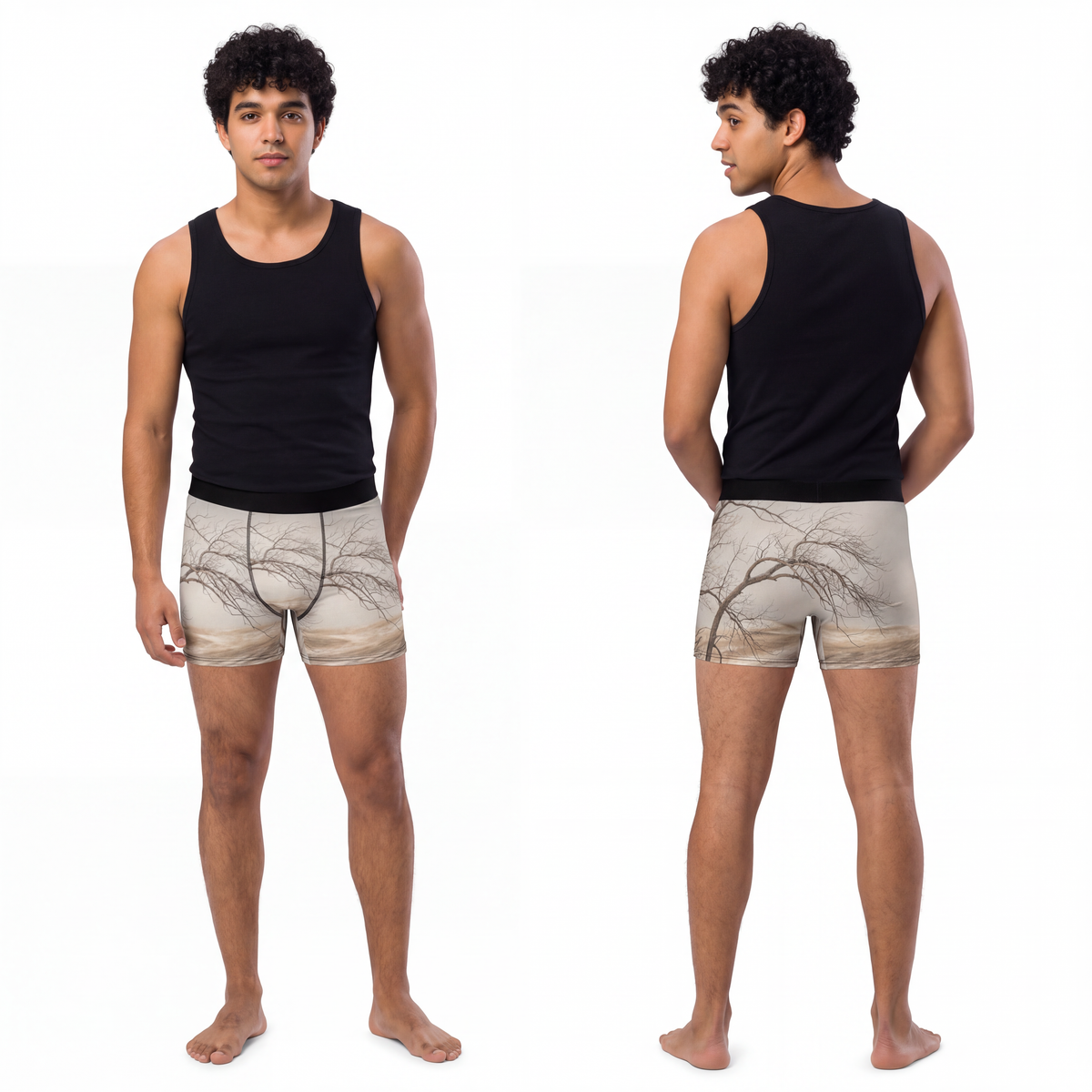 Men's Boxer Briefs - Winter Branch Solitude Landscape |...