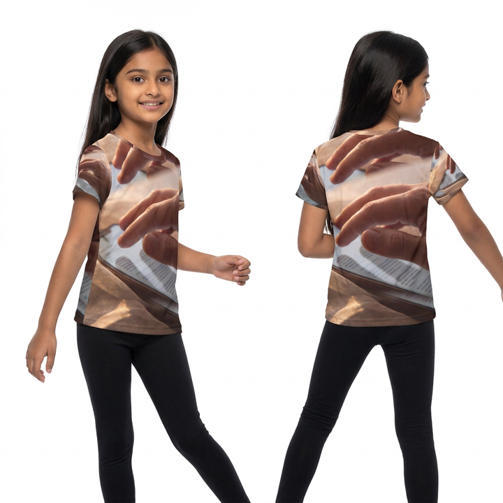 Kinder-Sportshirt – Goldener digitaler Touch