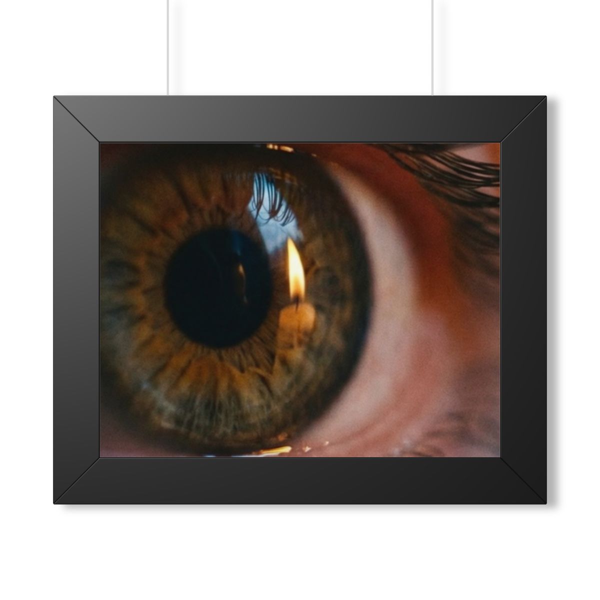 Framed Horizontal Poster - Amber Iris Reflection Fine Art......