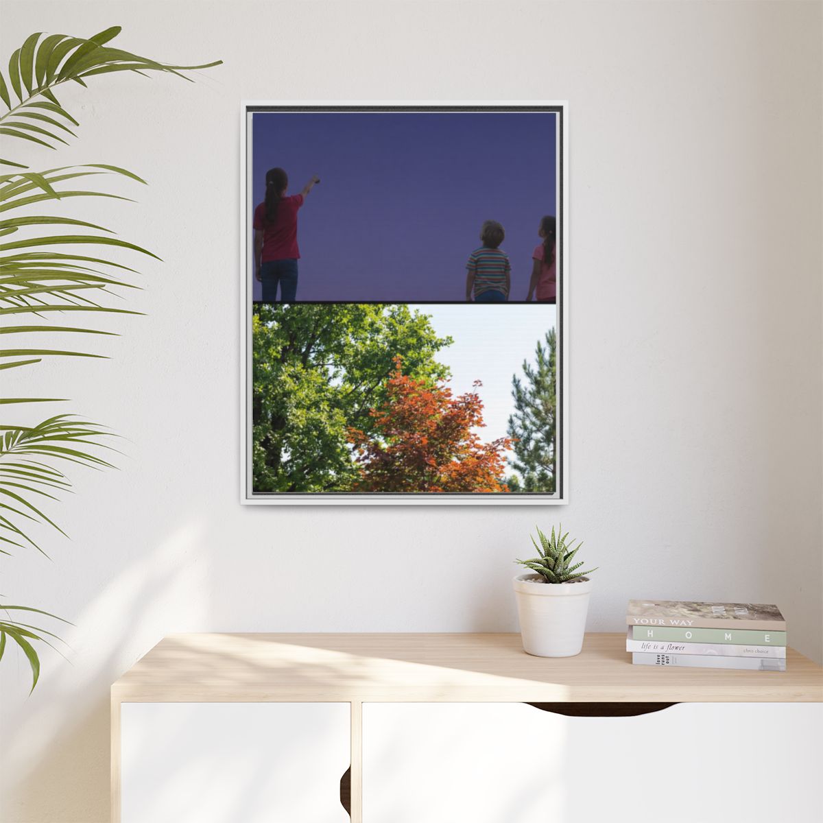Matte Canvas, Framed - Stardust & Forest Discovery — White /...