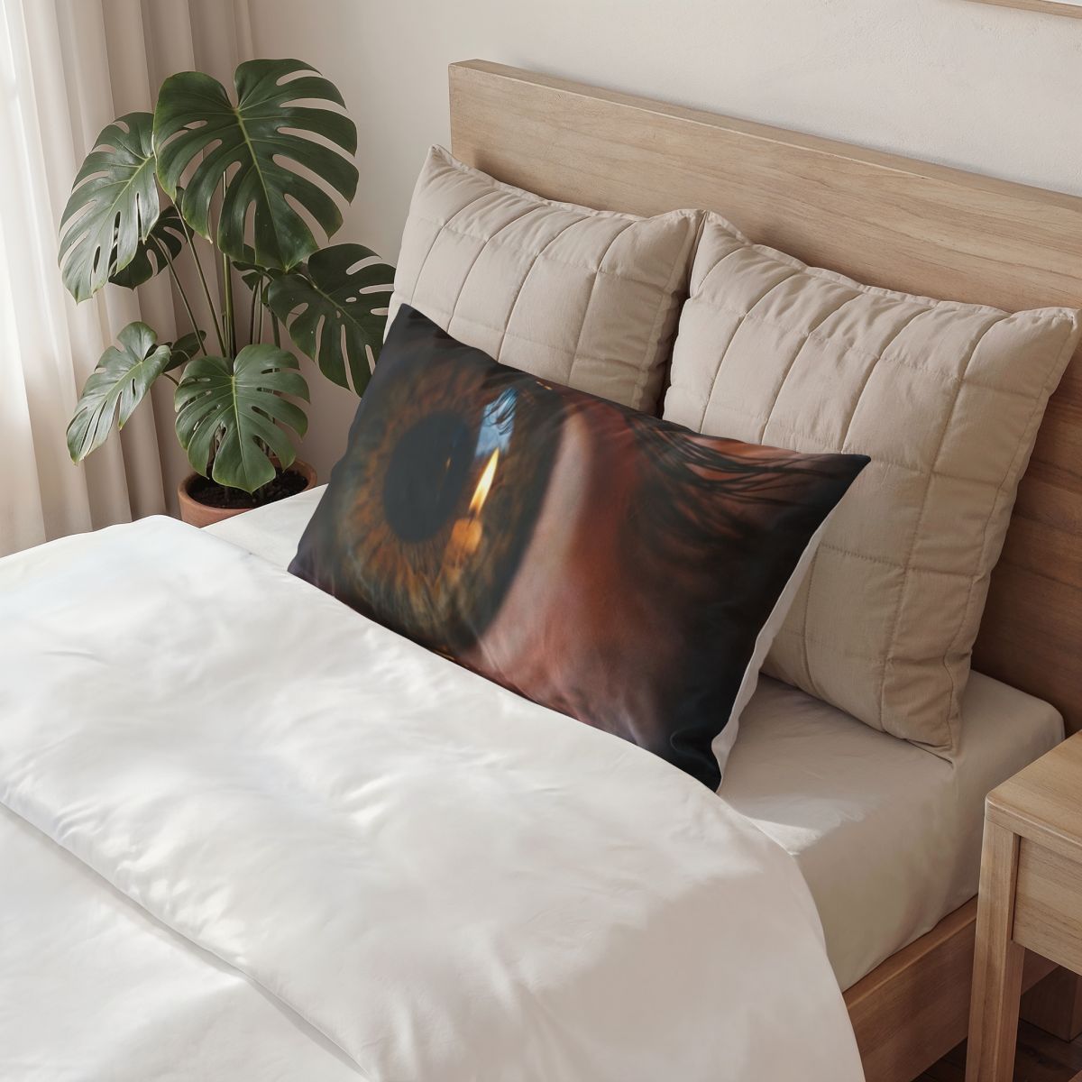 Cotton Pillow Sham - Amber Iris Reflection Fine Art Print |...