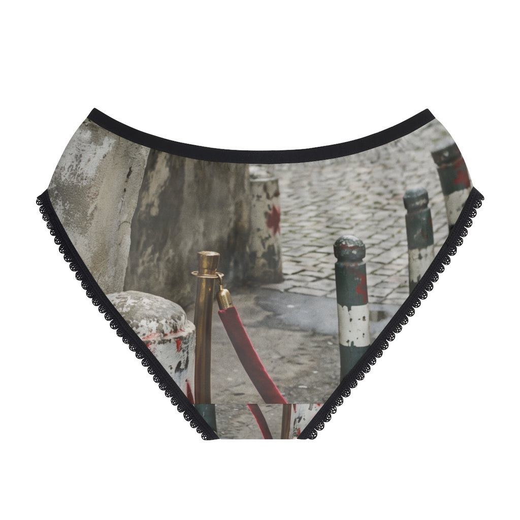 Women's Briefs with Urban Street Courtyard Art