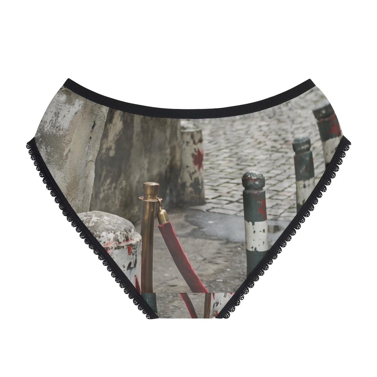Women's Briefs with Urban Street Courtyard Art