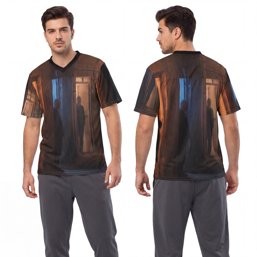Men's Unisex Football Jersey - Nocturnal Alleyway Misty Street Art