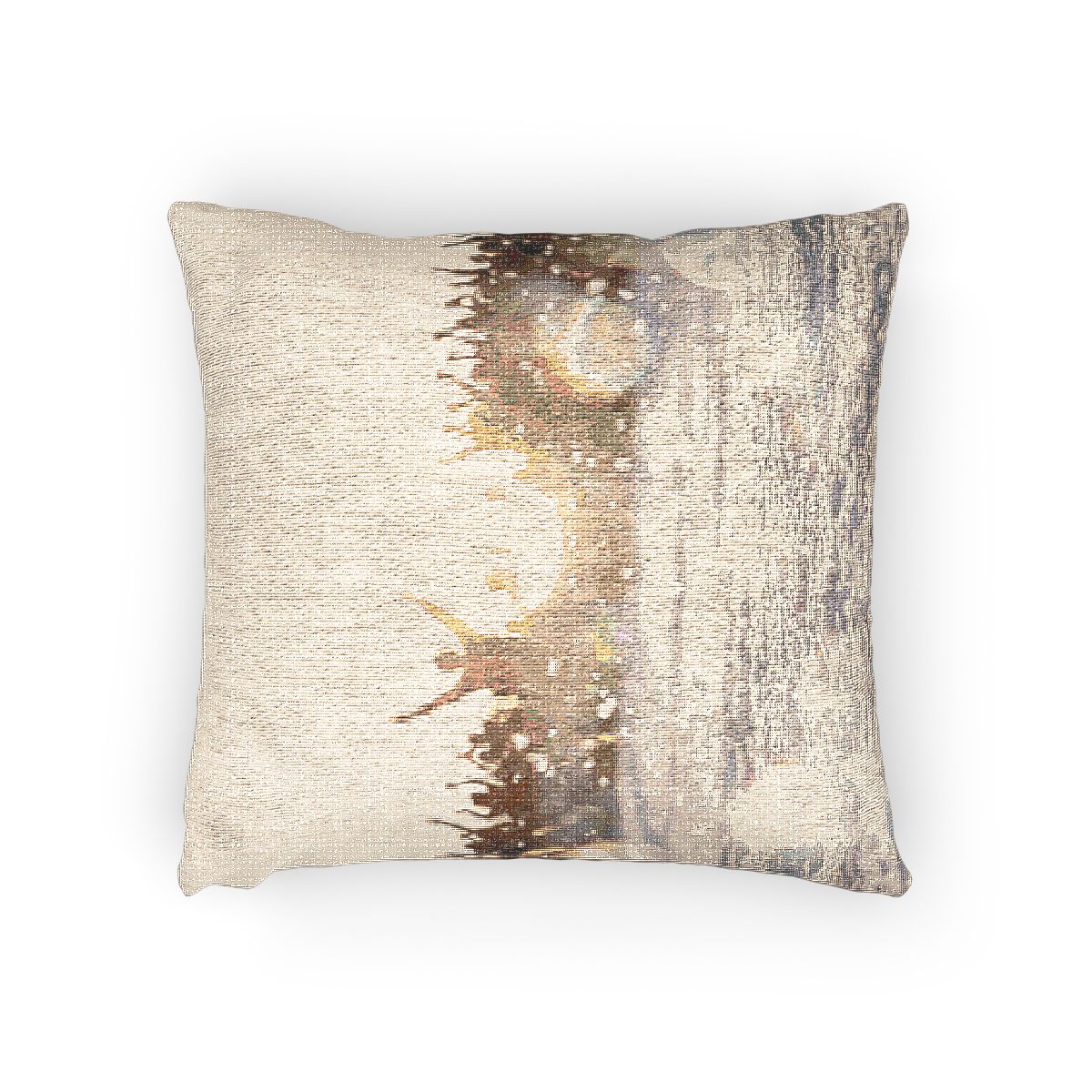 Woven Pillow with Golden Hour Crowd Art
