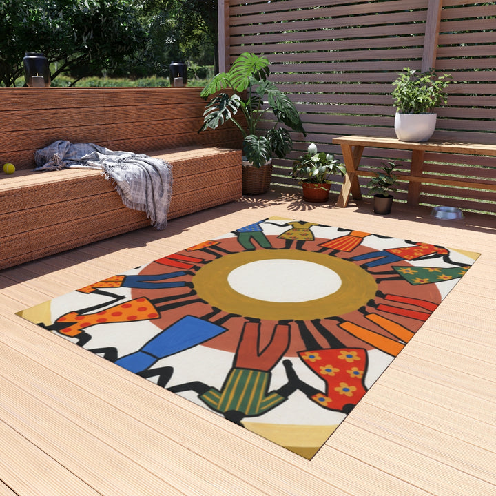 Outdoor Rug - Unity Mandala Folk Art