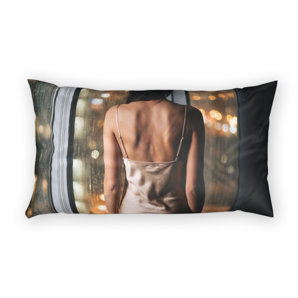 Cotton Pillow Sham - Rainy City Nightscape | Echovira...