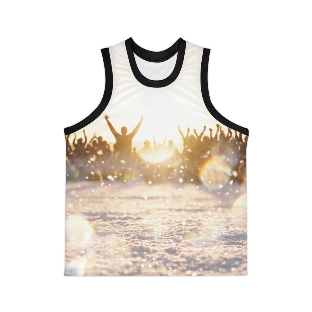 Golden Hour Crowd Celebration Basketball Jersey