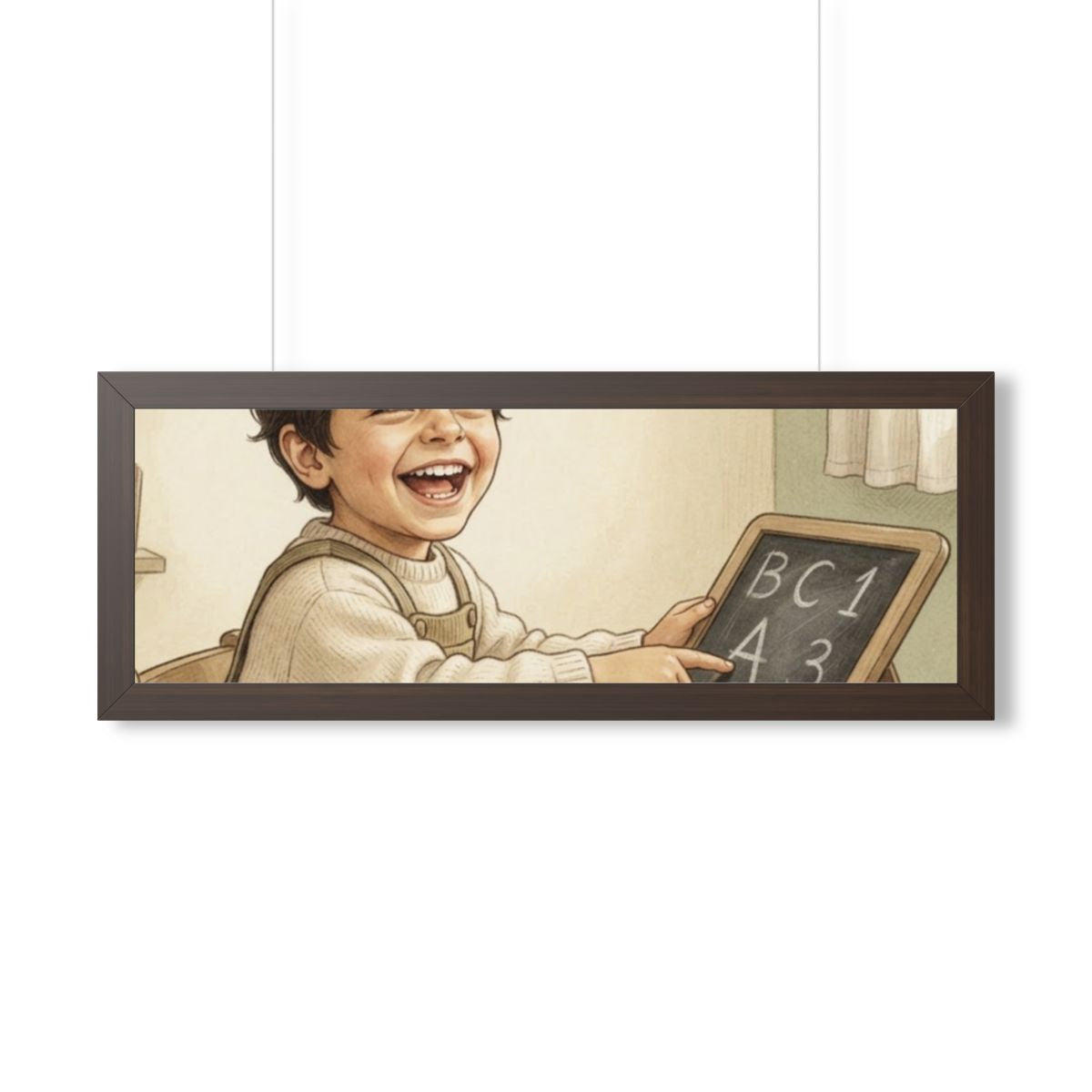 Framed Horizontal Poster - Little Scholar — Walnut (14×11......