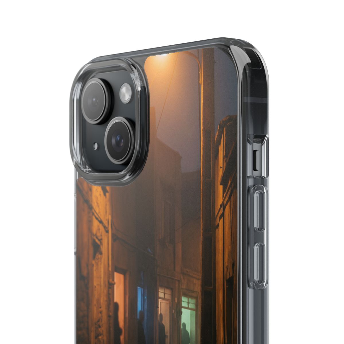 Clear Impact-Resistant Case - Night Alley iPhone Glow |...