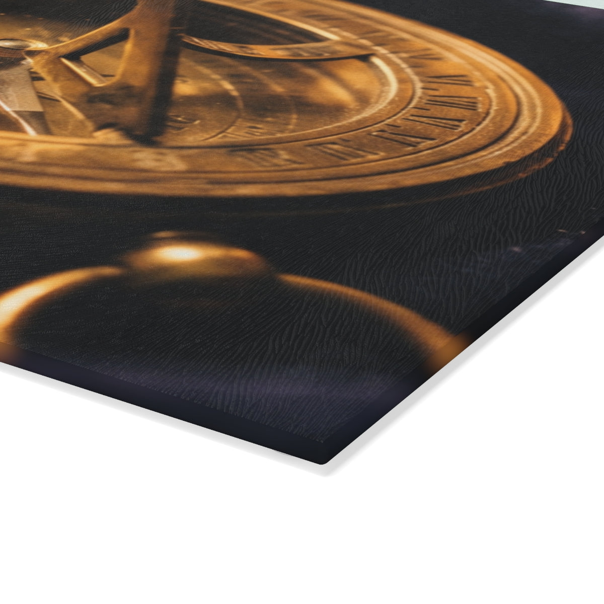Sundial Compass Dark Glass Cutting Board