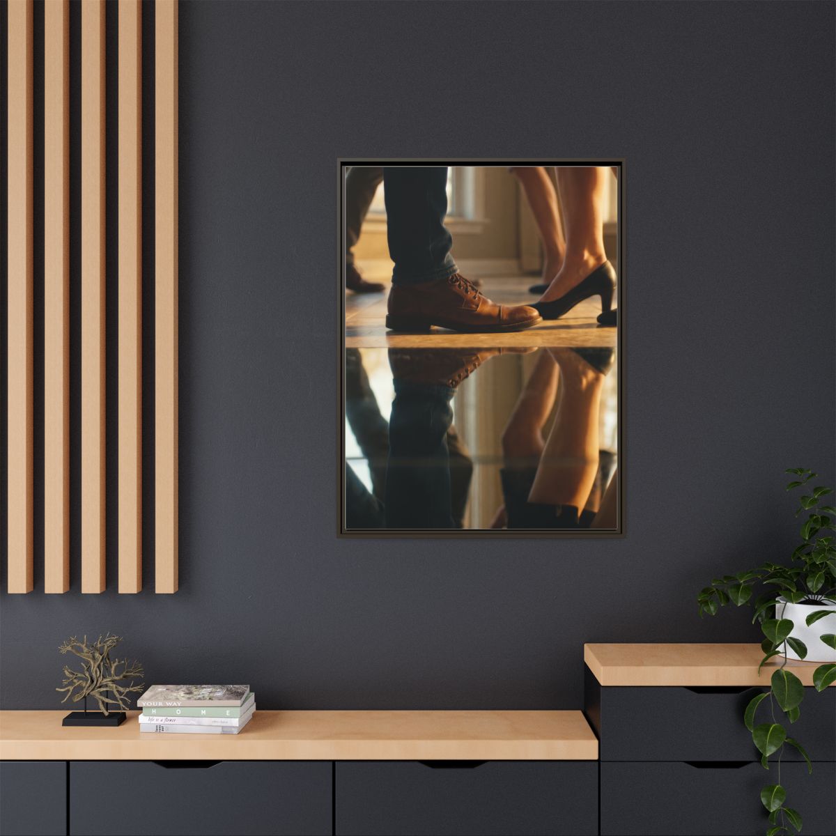 Matte Canvas, Framed - Golden Hour Reflections Cinematic Art...