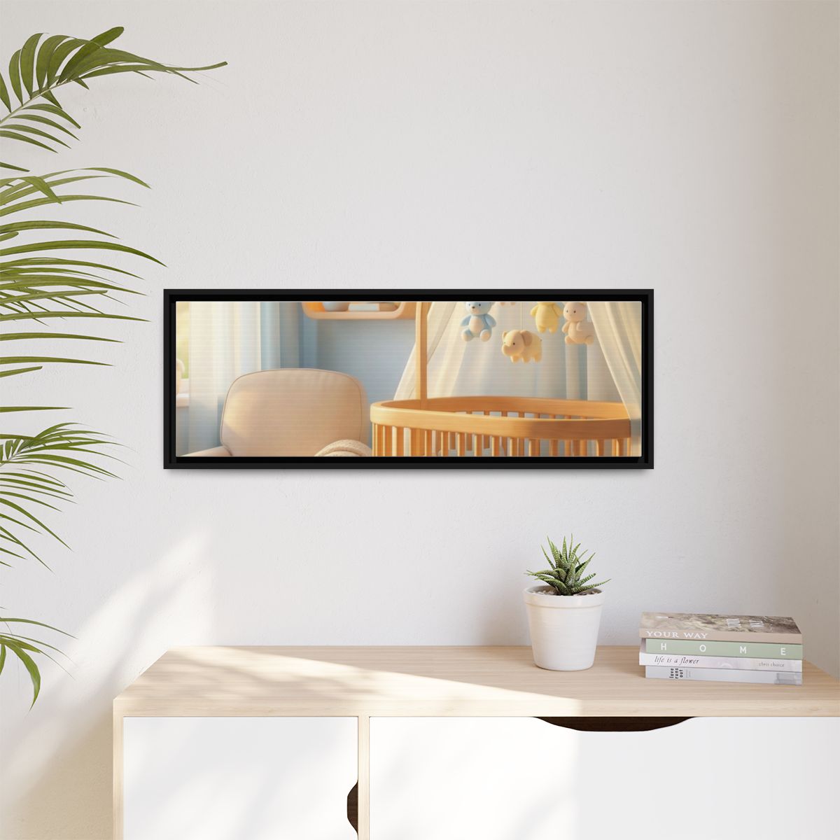 Matte Canvas, Framed - Dreamy Serene Nursery Art — Black /...