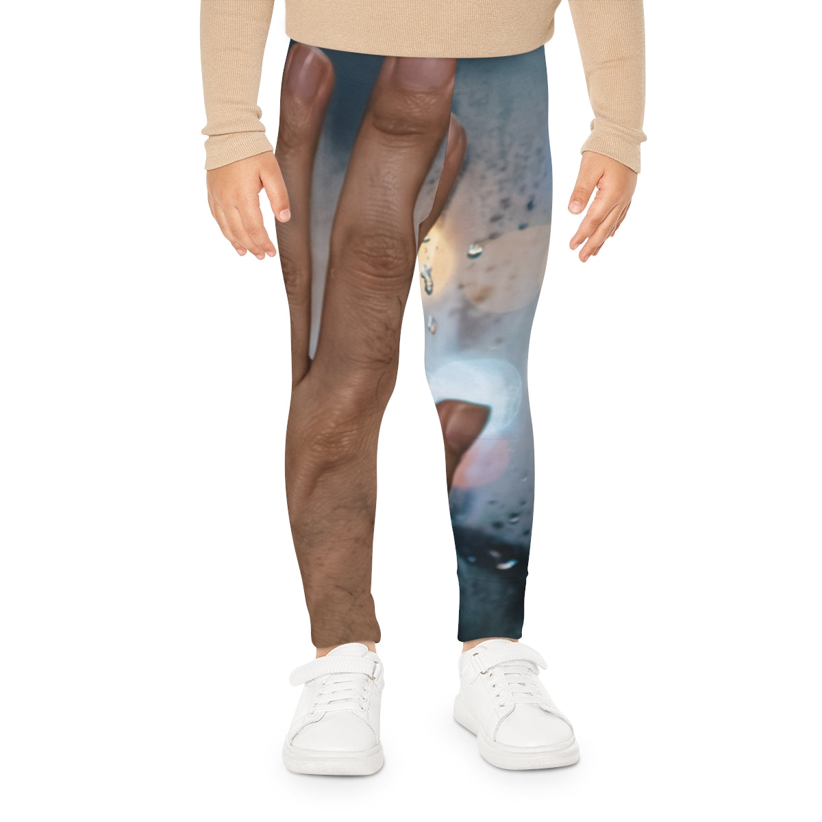 Kids Leggings with Rainy Nocturnal City Art