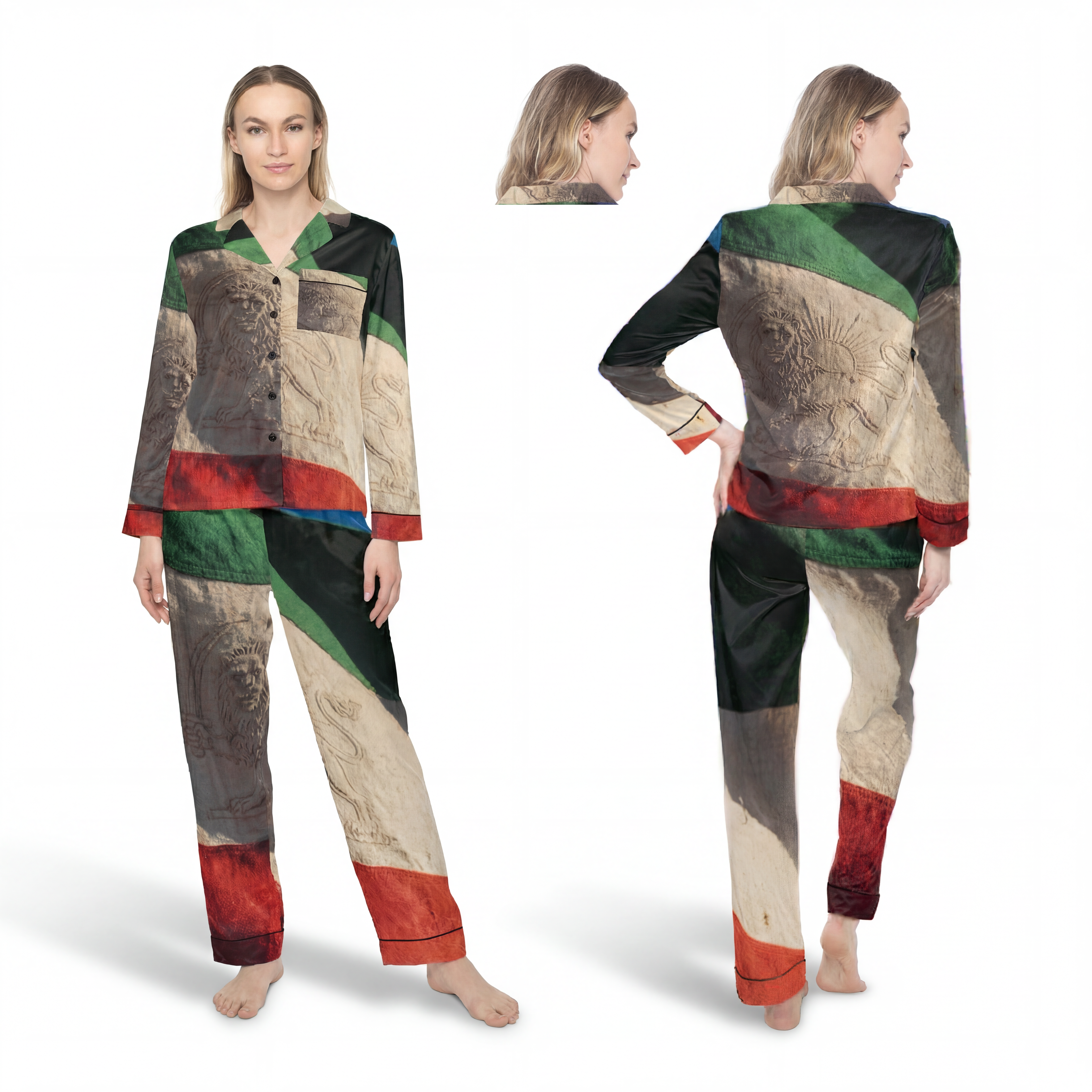 Women's Satin Pajamas - Emblem