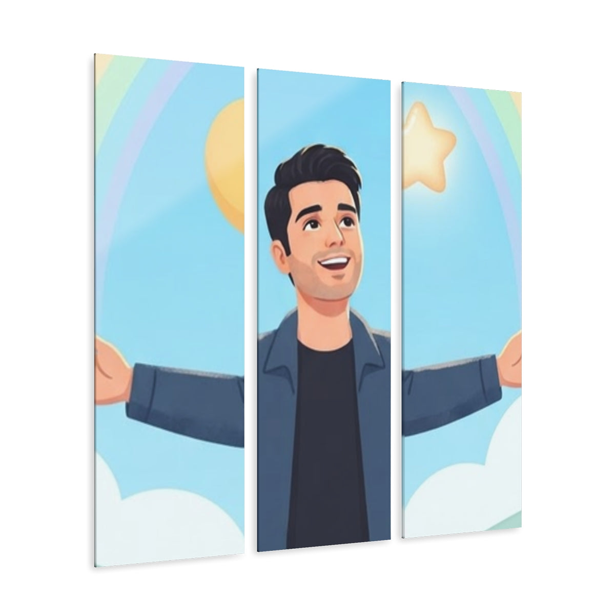 Acrylic Prints Triptych - Meadow Horizons — Portrait |...