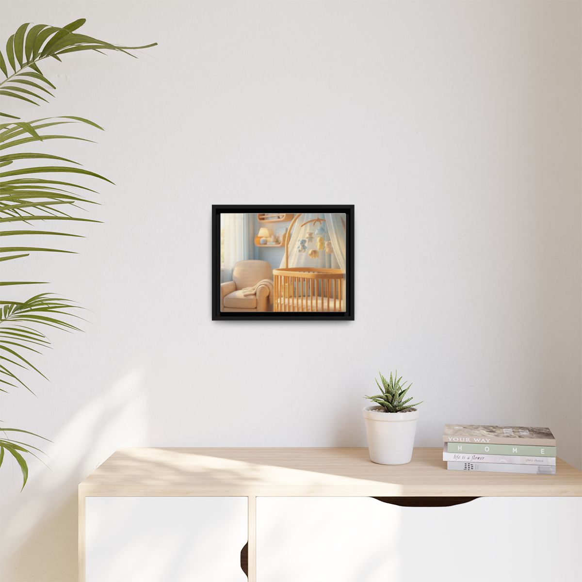 Matte Canvas, Framed - Dreamy Serene Nursery Art — Black /...
