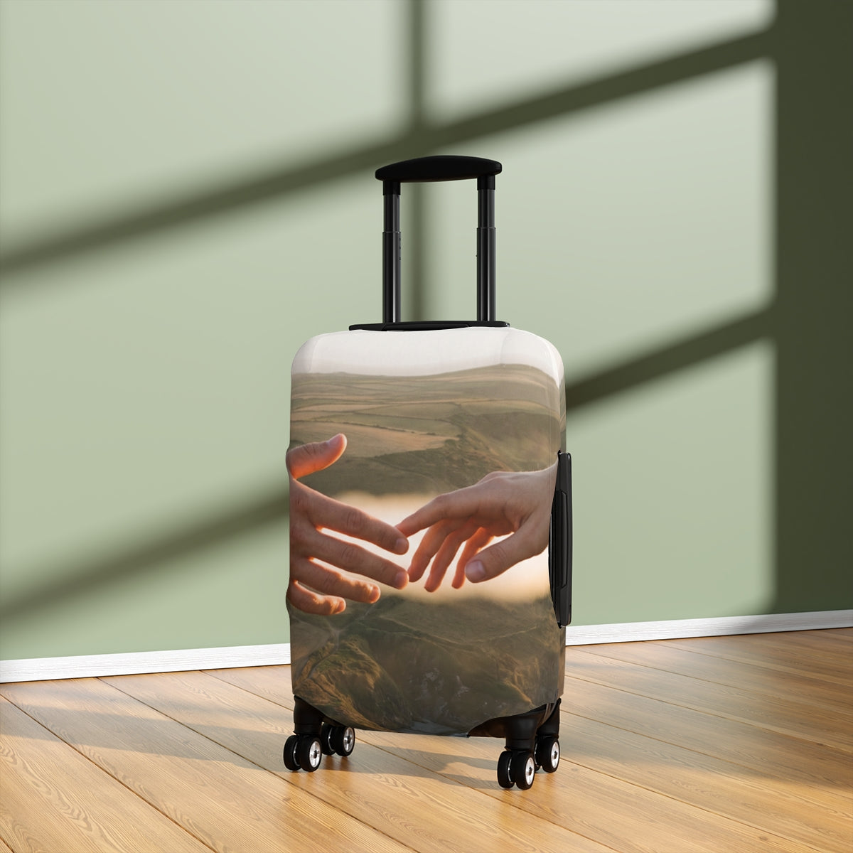 Luggage Cover - The Infinite Touch | Ethereal Coastal Art |...