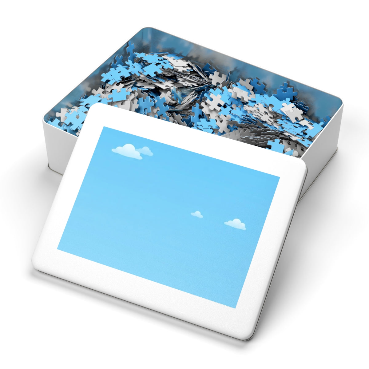 Jigsaw Puzzle with Tin - Sunny Meadow Rolling Hills Artwork...
