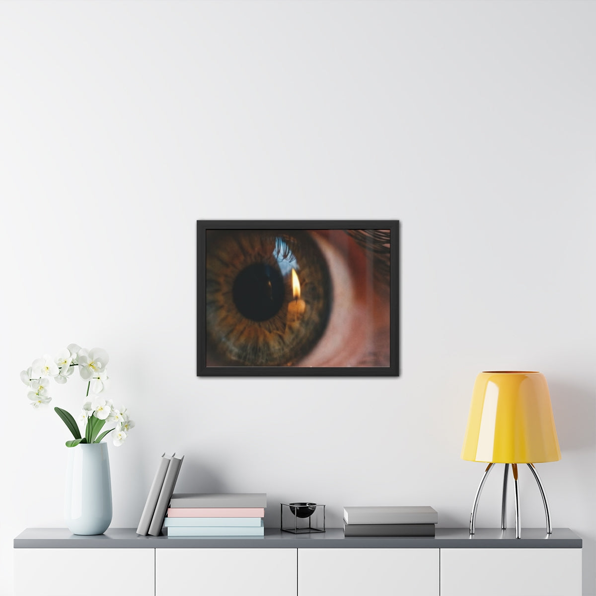 Framed Posters - Amber Iris Reflection Fine Art Print —... |...