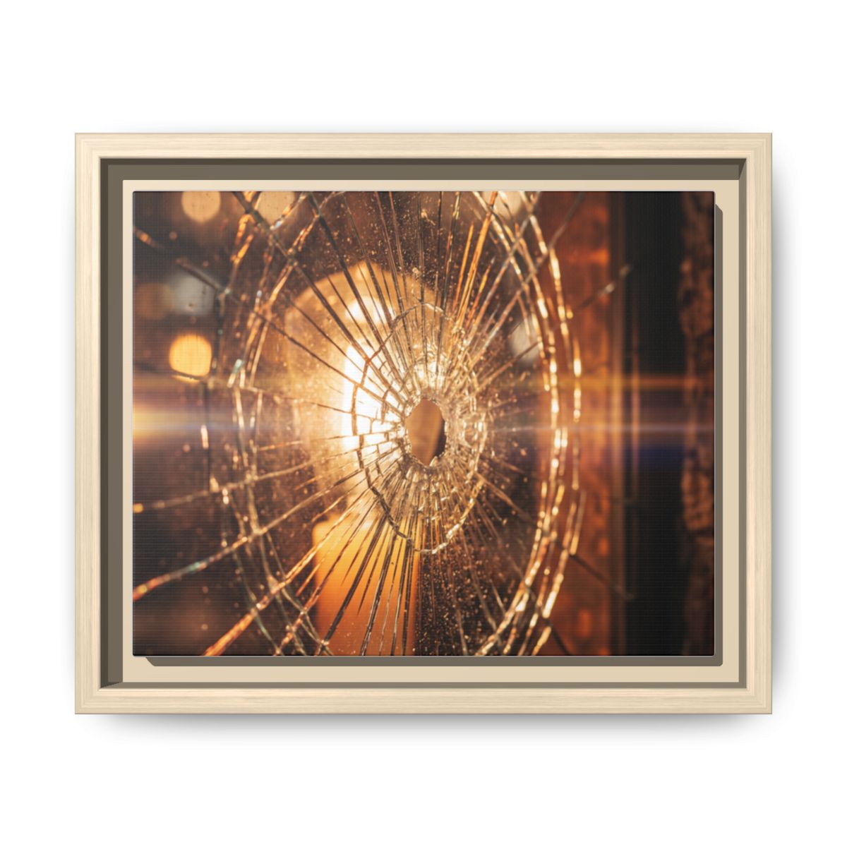 Framed Matte Canvas - Shattered Glass — Natural / 1.25"