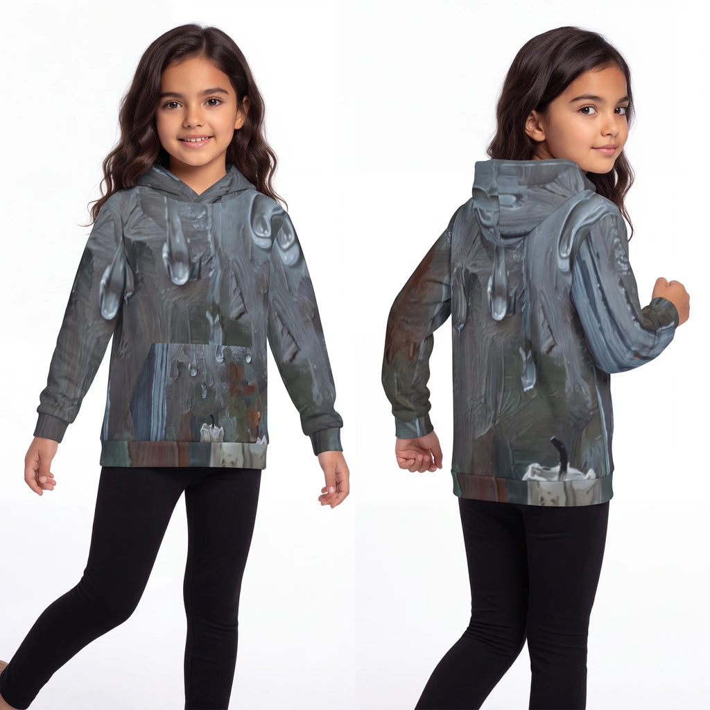 Kids Hoodie Melting Candle Rainy Window Art