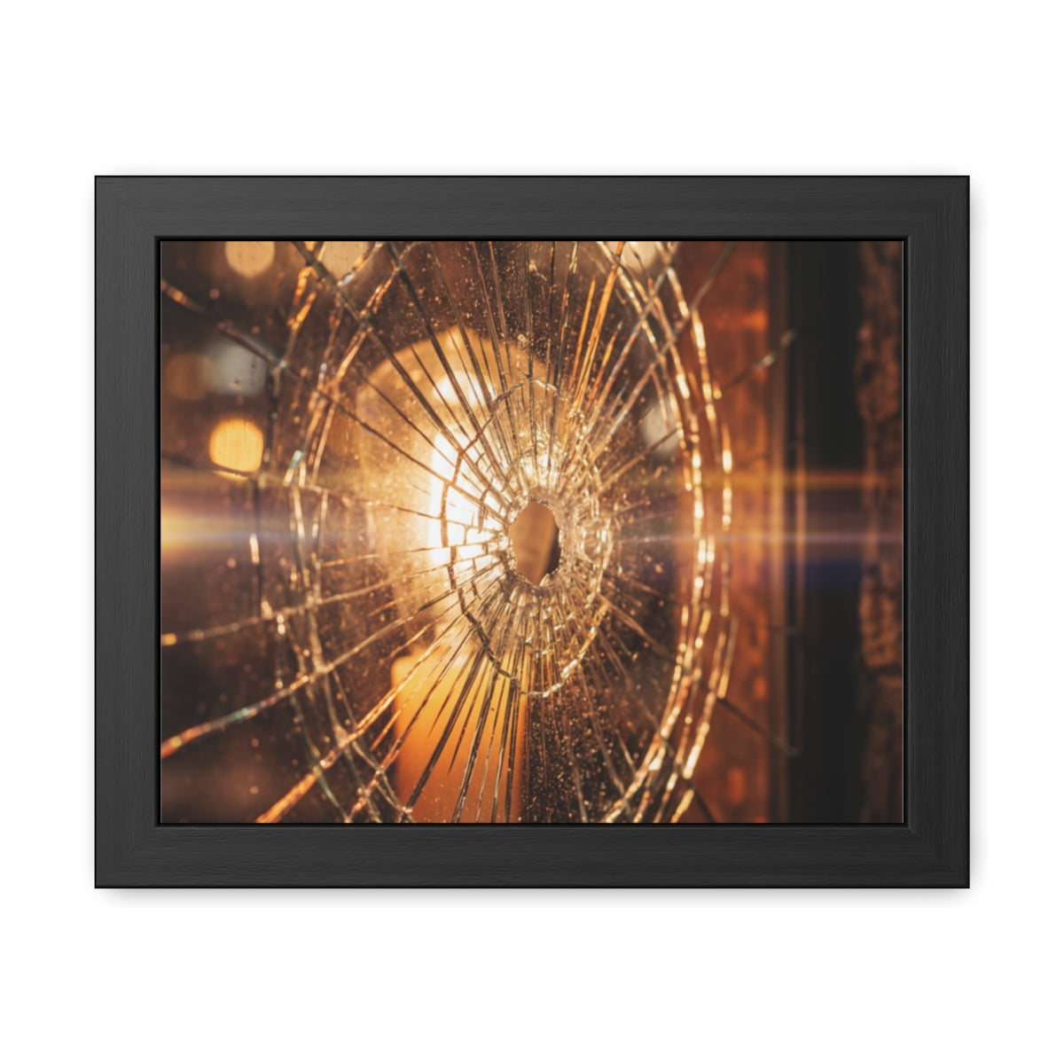 Framed Poster - Moody Fractured Glass — Landscape